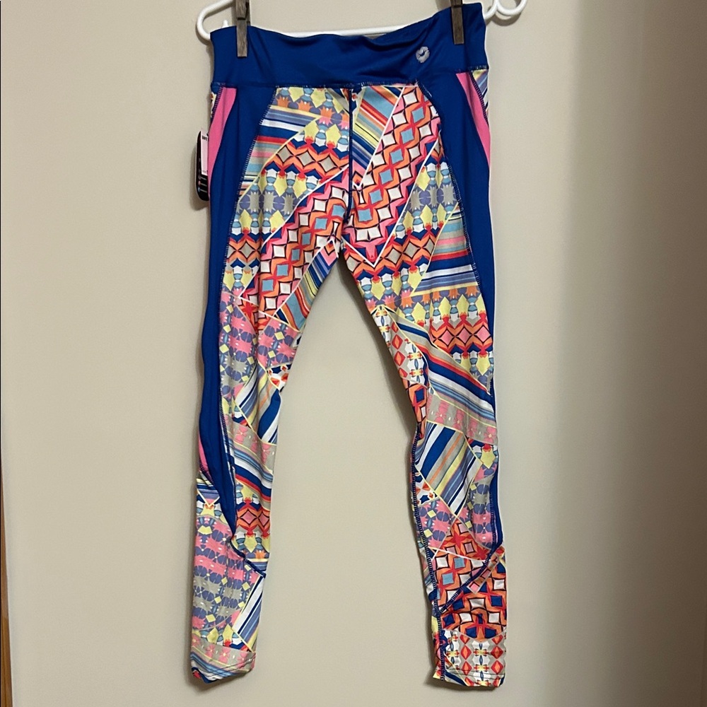 Hot Kiss brightly colored workout pants 90% polyester 10%.spandex size L new/tag
